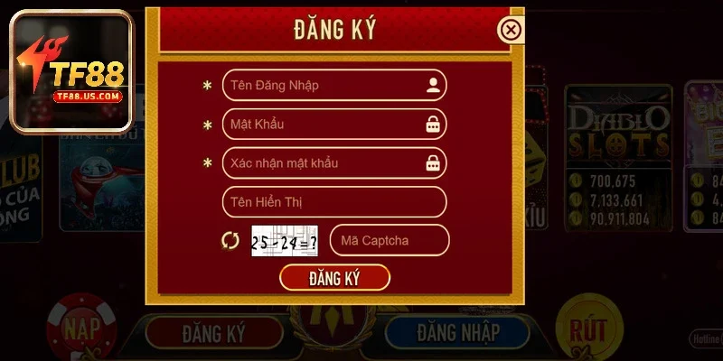 Quy Trình Đăng Ký TF88 Nhanh Chóng, Dễ Dàng Trong 3 Phút 2 Thao tác đăng ký TF88 với 3 bước đơn giản